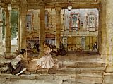 Sir William Russell Flint Canvas Paintings - The Market Hall Cordes
